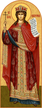 Святая великомученица Екатерина | Купить арочную икону для местного чина иконостаса. Позиция 150