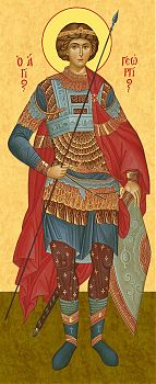 Великомученик Георгий Победоносец | Купить арочную икону для местного ряда иконостаса. Позиция 126