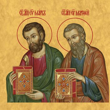 Марк и Матфей апостолы и евангелисты | Купить икону для Царских врат иконостаса. Позиция 248