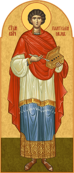 Святой великомученик Пантелеимон | Купить арочную икону для местного ряда иконостаса. Позиция 272