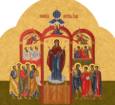 Икона Божией Матери "Покров" - храмовая икона для иконостаса. Позиция 75