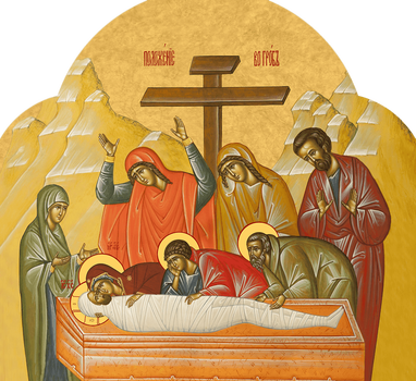 Погребение Иисуса Христа (Положение во гроб) - храмовая икона для иконостаса. Позиция 282