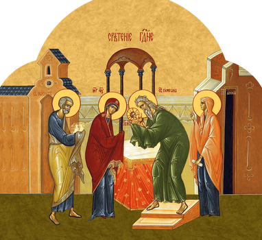 Сретение Господне | Печать иконы для праздничного ряда иконостаса. Позиция 349