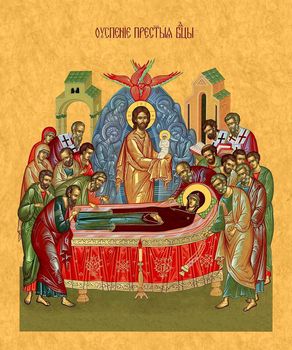 Успение Пресвятой Богородицы | Печать иконы для праздничного чина иконостаса. Позиция 368