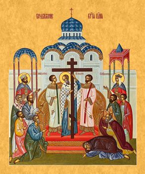 Воздвижение Креста Господня | Купить икону для праздничного ряда иконостаса. Позиция 105