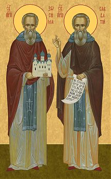 Зосима и Савватий Соловецкие, святые преподобные чудотворцы - храмовая икона для иконостаса. Позиция 161
