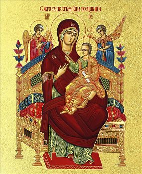 Икона Божией Матери "Всецарица" с золочением поталью, 03011-УЛ