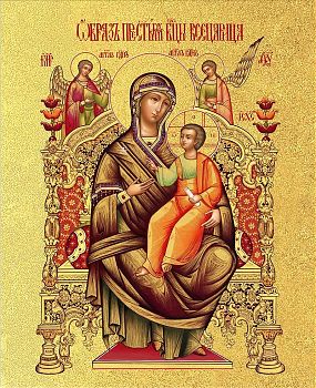 Икона Божией Матери "Всецарица" с золочением поталью, 03012-УЛ