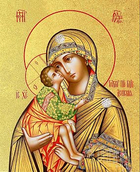 Икона Божией Матери "Донская" с золочением поталью, 03018-УЛ