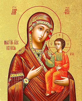 Икона Божией Матери "Иверская" с золочением поталью, 03029-УЛ