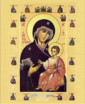 Икона Божией Матери "Иверская" с золочением поталью, 03031-УЛ