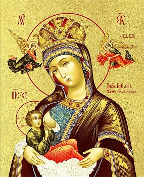 Икона Божией Матери "Млекопитательница" с золочением поталью, 03043-УЛ