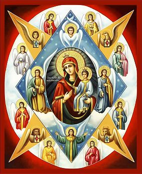 Икона Божией Матери "Неопалимая Купина" с золочением поталью, 03044-УЛ