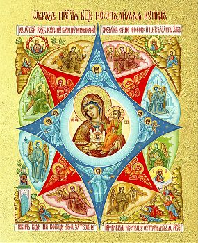 Икона Божией Матери "Неопалимая Купина" с золочением поталью, 03045-УЛ