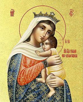 Икона Божией Матери "Отчаяных Единая Надежда" с золочением поталью, 03055-УЛ