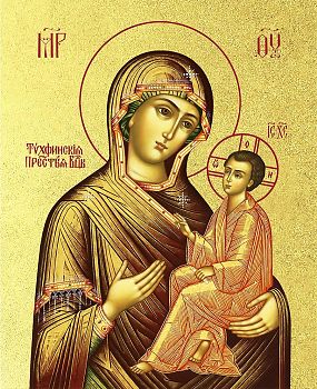 Икона Божией Матери "Тихвинская" с золочением поталью, 03073-УЛ