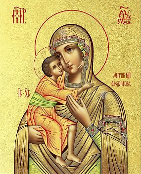 Икона Божией Матери "Феодоровская" с золочением поталью, 03082-УЛ