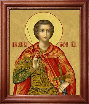 Икона Георгия Победоносца великомученика и воина в киоте | Размер 13х16 см | 42003-22 (09Г1)