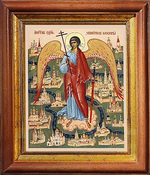 Икона Ангела Хранителя Москвы в киоте | Размер 13х16 см | 40200-5 (04004)