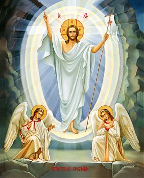 Икона Господа Иисуса Христа "Воскресение Христово", 05007 - Купить полиграфическую икону на холсте