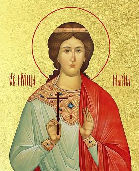 Икона "Марина (Маргарита) Антиохийская", св. вмц., с золочением поталью, 10036-УЛ