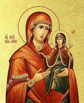 Икона "Святая праведная Анна с Пресвятой Богородицей" с золочением поталью. От производителя, 10А4-УЛ