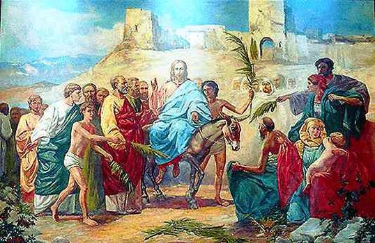 Вход Господень в Иерусалим. Роспись западного тимпана храма Христа Спасителя, 14006