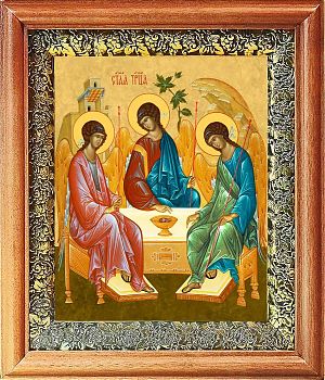 Икона Троица Ветхозаветная в киоте | Размер 13х16 см | 40200-8 (02Т1)