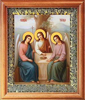 Икона Пресвятой Троицы в киоте | Размер 13х16 см | 40200-8 (02Т2)